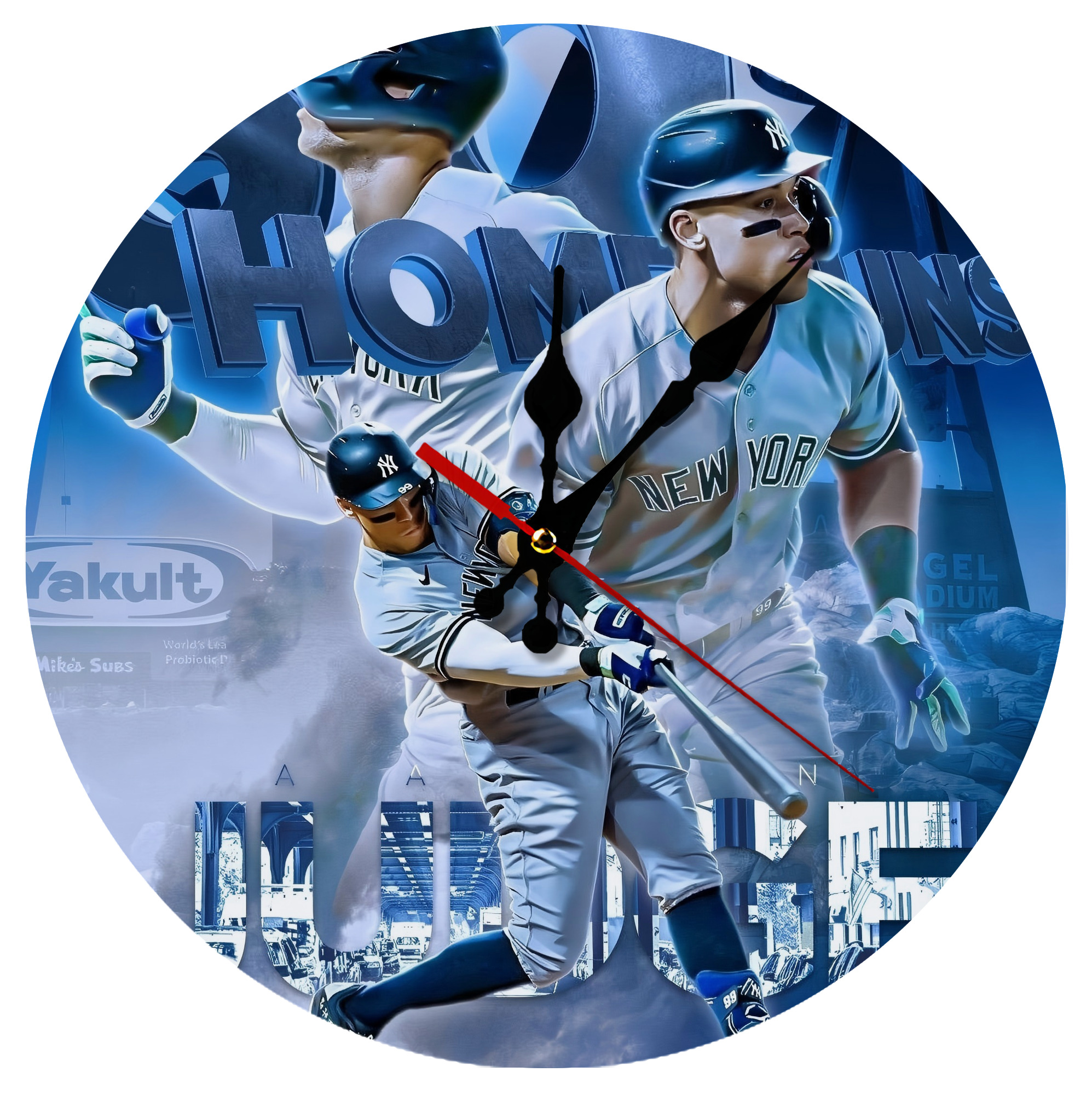 Aaron Judge 50 Home Runs Silent Round Wall Clock – Modern & Stylish DIY Design, Durable Wood Construction, Easy To Install – Perfect For Office, Bedroom, Living Room, And More